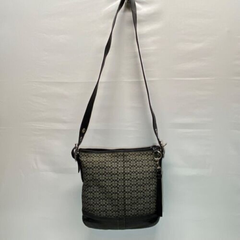 Coach Mini Signature Jacquard Leather Convertible Crossbody Shoulder Bag F10417 - Picture 3 of 14